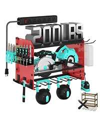 Xdovet Power Tool Organizer Wall Mount Charging Station Metal Rack Drill Holder Hook Bit Garage Workshop