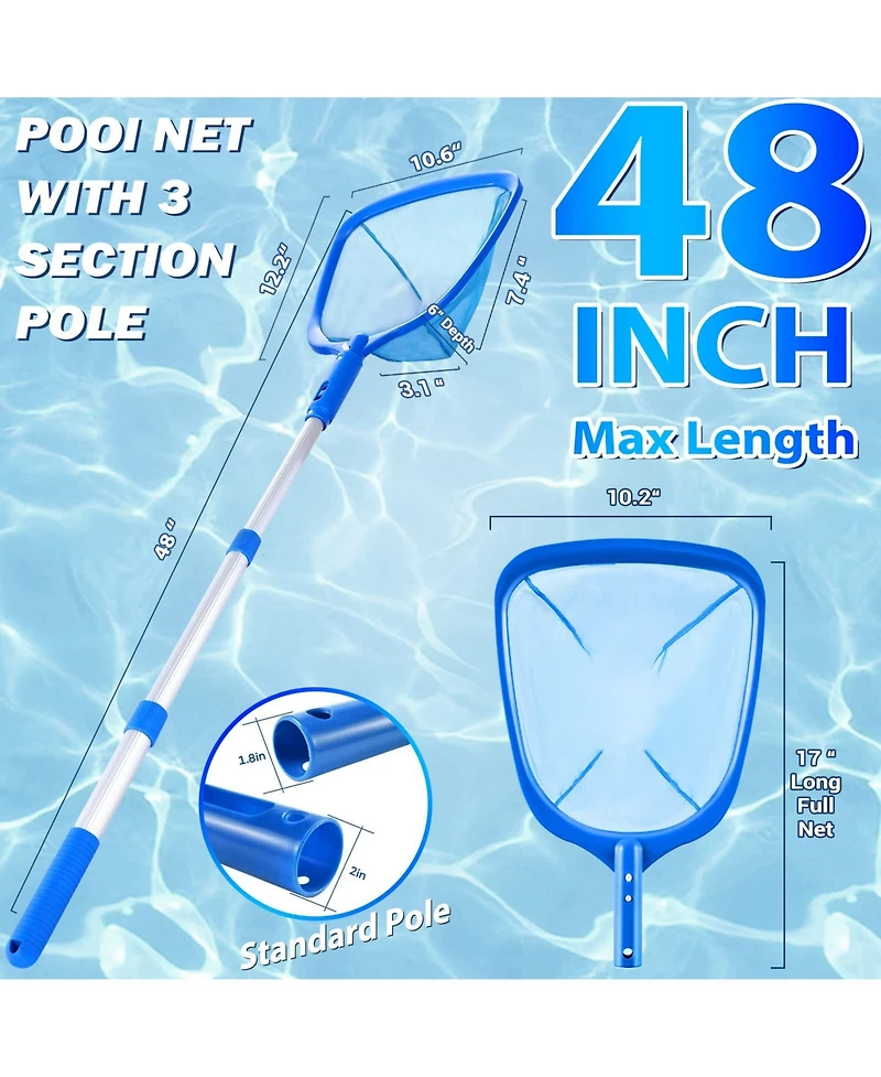 Xdovet Pool Skimmer Net Telescopic Pole Fine Mesh