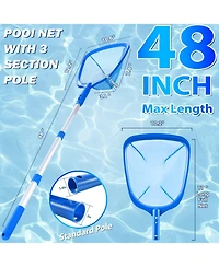 Xdovet Pool Skimmer Net Telescopic Pole Fine Mesh