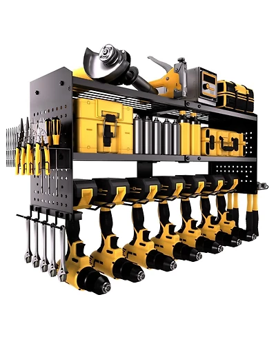 Xdovet Power Tool Organizer Wall Mount Metal Drill Holder Garage Storage Rack