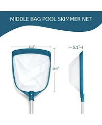 Xdovet Pool Skimmer Net Rake Aluminum Pole Mesh