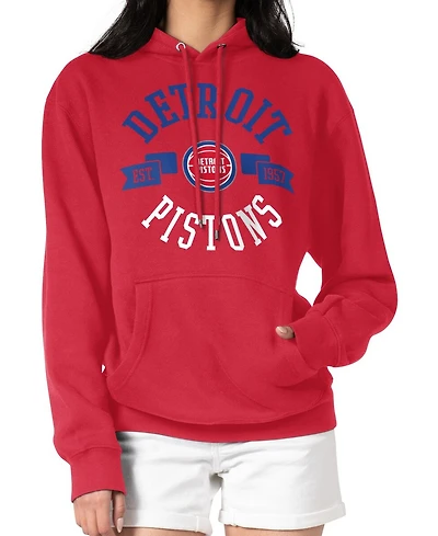 G-iii 4Her by Carl Banks Women's Red Detroit Pistons City Pullover Hoodie