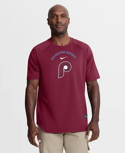 Nike Men's Philadelphia Phillies Authentic Collection Batting Practice Pre-Game Raglan Dri-fit T-Shirt
