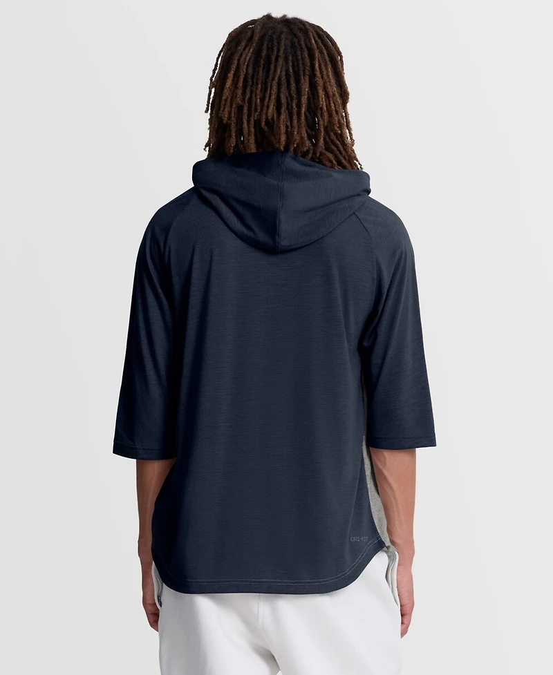 Nike Men's Gray Atlanta Braves Authentic Collection Flux Dri-fit Raglan 3/4-Sleeve Hooded T-Shirt