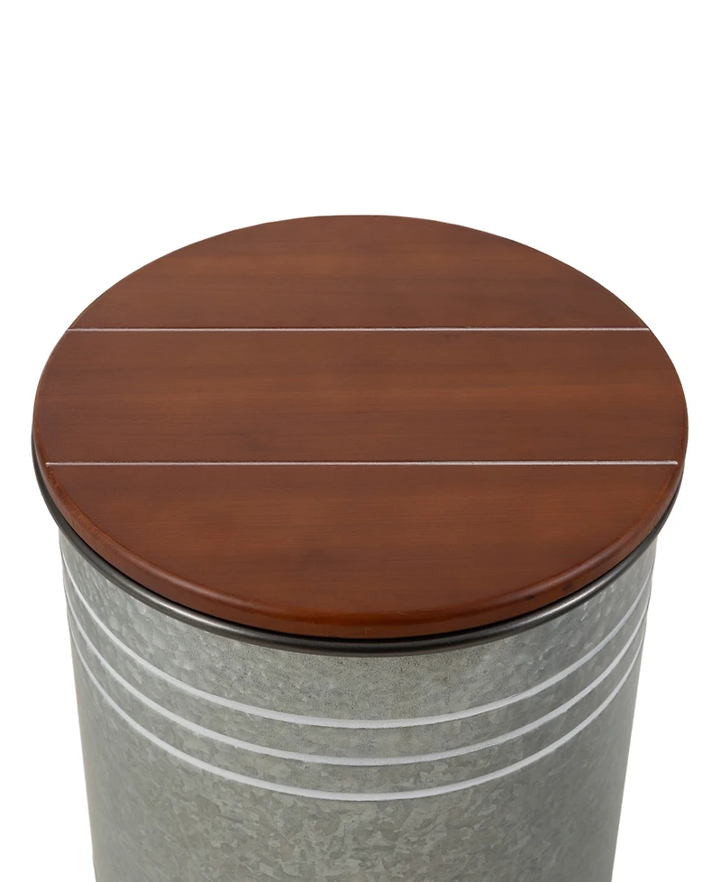 Glitzhome Modern Metal Storage Accent Table or Stool, Set of 2