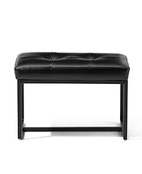 Glitzhome Modern Thick Leatherette Accent Stool, Set of 2