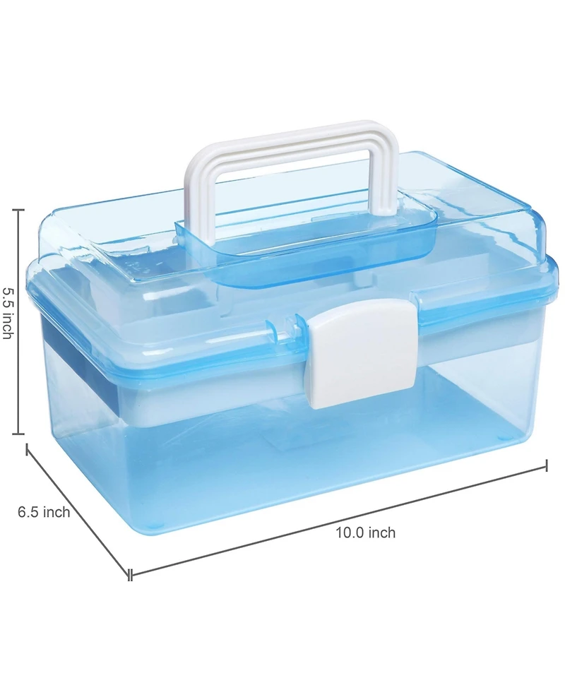 Xdovet Plastic Storage Box With Removable Tray Organizer Container