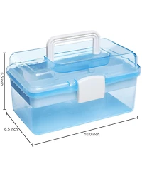 Xdovet Plastic Storage Box With Removable Tray Organizer Container