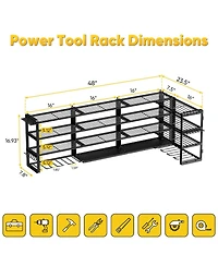 Xdovet Power Tool Organizer Wall Mount 4 Tier Drill Holder
