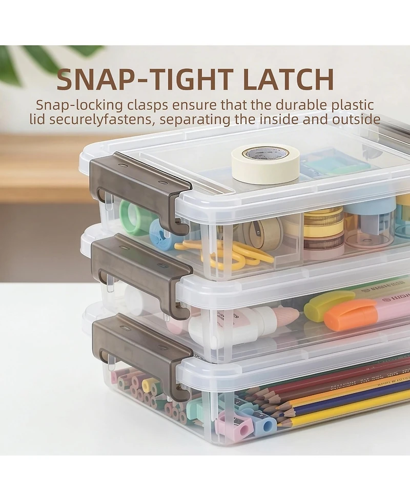 Xdovet Plastic Storage Box Latching Lid B5 Document Organizer
