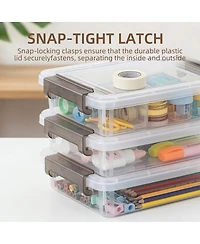 Xdovet Plastic Storage Box Latching Lid B5 Document Organizer
