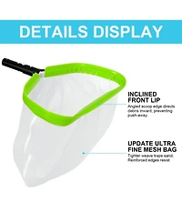 Xdovet Pool Net Ultra Fine Mesh Leaf Skimmer Aluminum Frame Nylon Deep Bag