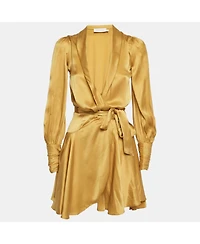 Pre-Owned Zimmermann Women's Silk Wrap Ruffle Mini Dress