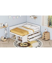 Streamdale Furniture Full Size Daybed with Drawers and Shelves
