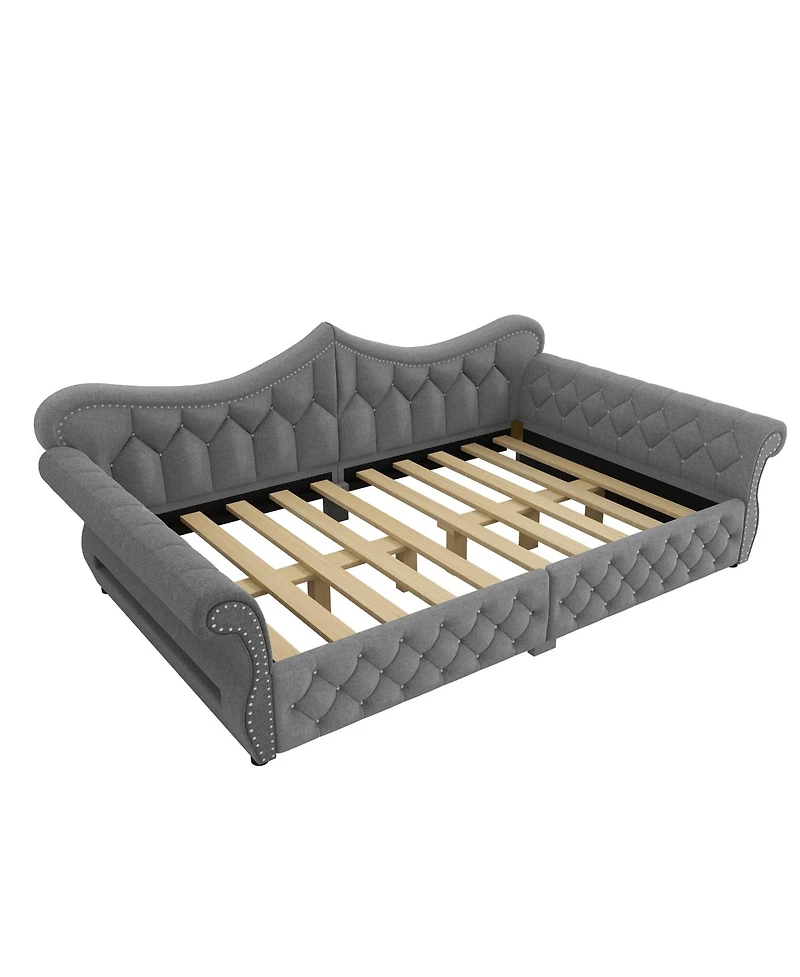 Streamdale Furniture Upholstered Led Daybed with Nailhead Trim