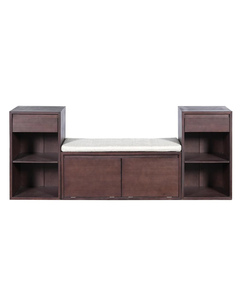 Streamdale Furniture All-in-One Entryway Storage Bench with Cushion and Drawers