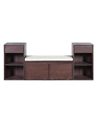 Streamdale Furniture All-in-One Entryway Storage Bench with Cushion and Drawers