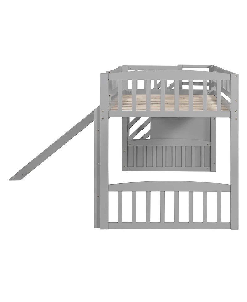 Streamdale Furniture Stairway Twin Size Loft Bed with Two Drawers