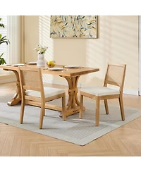 Streamdale Furniture Farmhouse Rattan Dining Chairs Set of 2