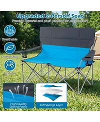 Mecale Double Camping Chair for Two with Cup Holders and Carry Bag, 660-lb Cap