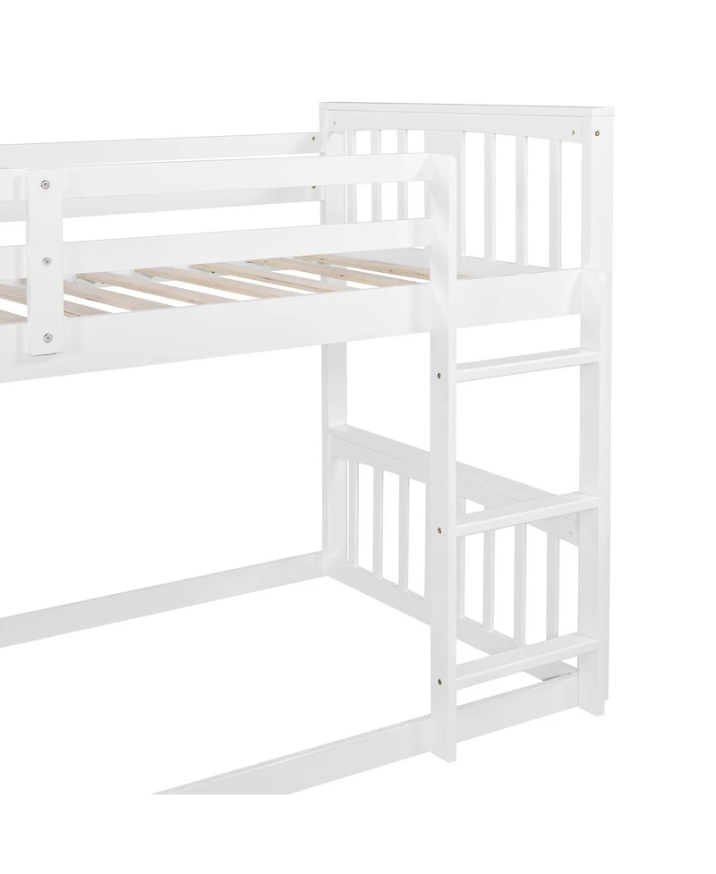 Streamdale Furniture Twin Over Twin Bunk Bed with Ladder