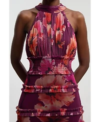 Karen Millen Women's Floral Tulle Maxi Dress
