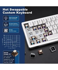 Lamicall AL68 60% Knob Tri-Mode Hot Swap Keyboard Cocoa Cream V2 Linear