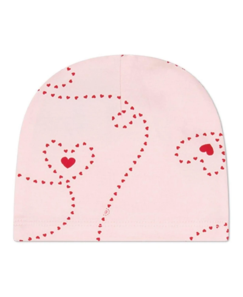 MeMoi Baby Girls 1M- 6M "Entangled Hearts" 100% Cotton Beanie
