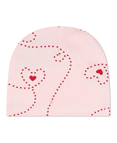 MeMoi Baby Girls 1M- 6M "Entangled Hearts" 100% Cotton Beanie