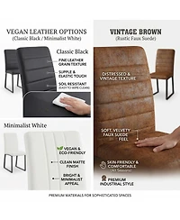 Streamdale Furniture 2-Pack Premium Pu Office/Dining Chairs with Sturdy Iron Legs