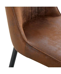 Streamdale Furniture Suede-Like Velvet Dining Chairs with Metal Legs Set of 2