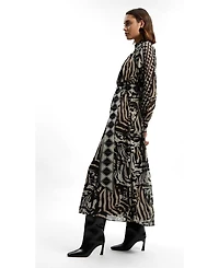 Karen Millen Women's Animal Print Maxi Dress