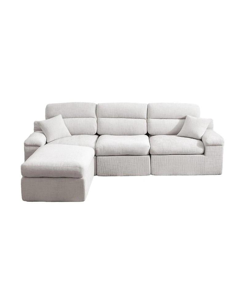 Streamdale Furniture L-Shaped Slub Chenille Corner Chaise Sofa