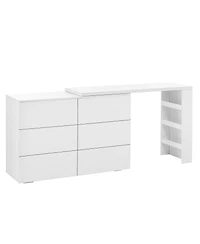 Streamdale Furniture 6-Drawer L-Shaped Vanity Desk and Dresser Combo