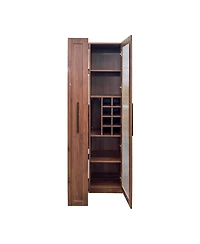 Streamdale Furniture Farmhouse Kitchen Pantry Cabinet with Pull-Out Storage and Glass Doors