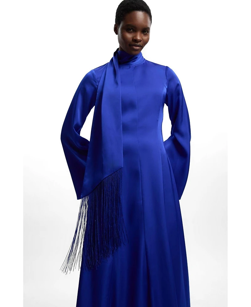 Karen Millen Women's High Neck Long Sleeve Maxi Dress