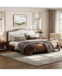 Streamdale Furniture Queen Size Platform Bed with Upholstered Headboard