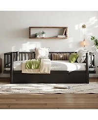 Streamdale Furniture Full Size Metal Platform Bed with Storage Drawers and Safety Round-Pipe Design