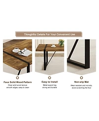 Streamdale Furniture Rustic Industrial Rectangular Wood Dining Table for 4-6 People