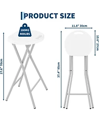gaomon 4 Piece 28 Inch Ourdoor Folding Stool, Folding Bar Stool with Handle for Outdoor Indoor Kitchen Home Bar