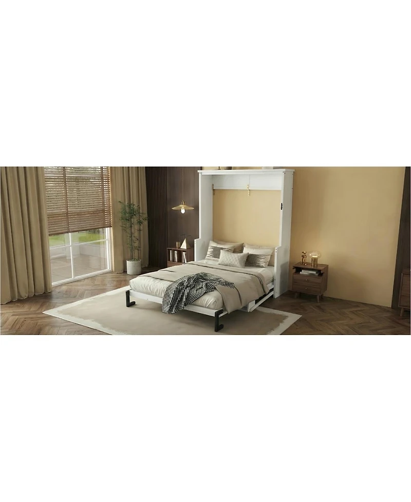 Streamdale Furniture Queen Size Vertical Murphy Bed with Desk