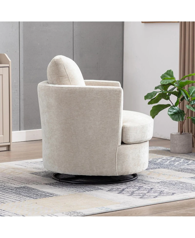 Streamdale Furniture 31.9'' Chenille Swivel Barrel Accent Chair for Living Room