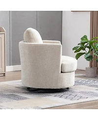 Streamdale Furniture 31.9'' Chenille Swivel Barrel Accent Chair for Living Room
