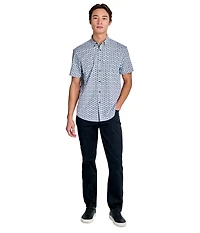 Society of Threads Men's Regular Fit 4-Way Stretch Performance Simple Floral Short Sleeve Button Down