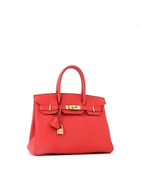 Pre-Owned HERMES Birkin 30 Handbag Red Togo with Gold Hardware