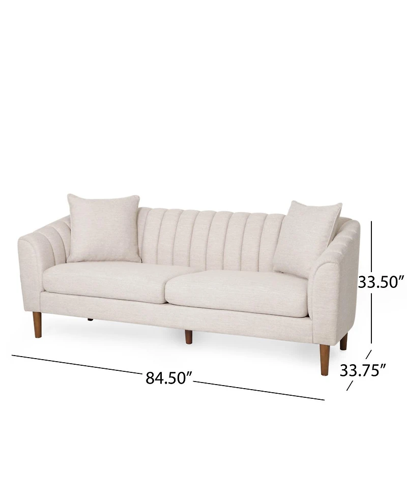 Streamdale Furniture Contemporary Tufted Upholstered Sofa with Sloped Arms and Accent Pillows