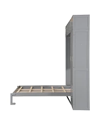 Streamdale Furniture Murphy Bed with Top Cabinet Shelves and Wardrobe