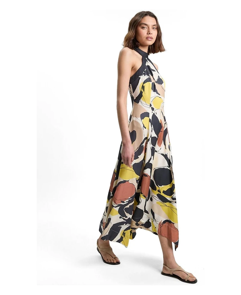 Karen Millen Women's Abstract Print Halter Maxi Dress