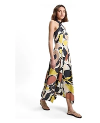 Karen Millen Women's Abstract Print Halter Maxi Dress