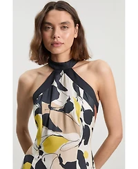 Karen Millen Women's Abstract Print Halter Maxi Dress